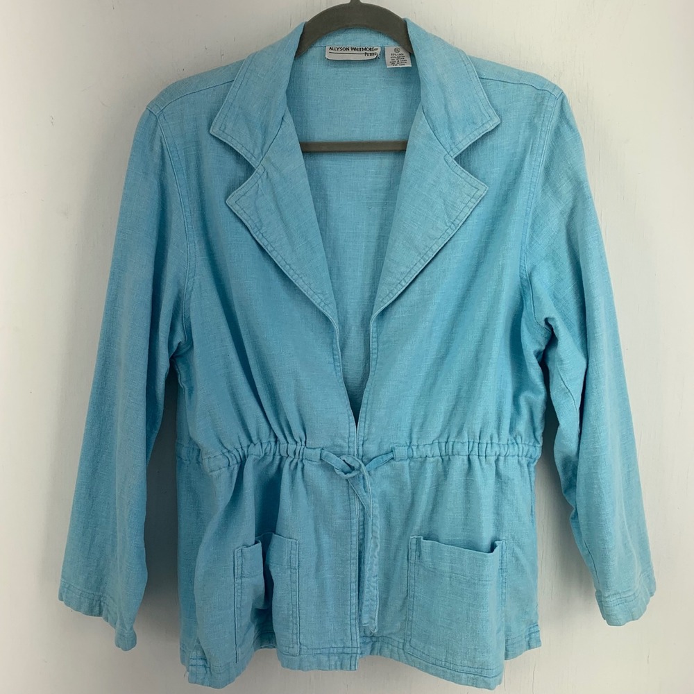 Allyson Whitmore Womens PXL LInen Blend Jacket Coastal Beach Minimalist Summer